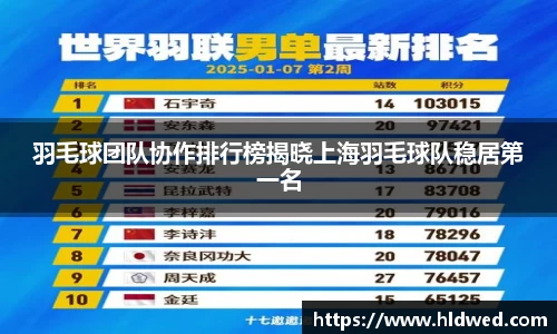 羽毛球团队协作排行榜揭晓上海羽毛球队稳居第一名